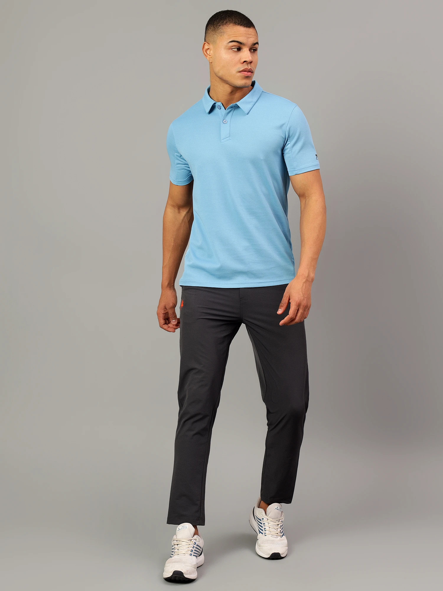 performance polo t shirt blue
