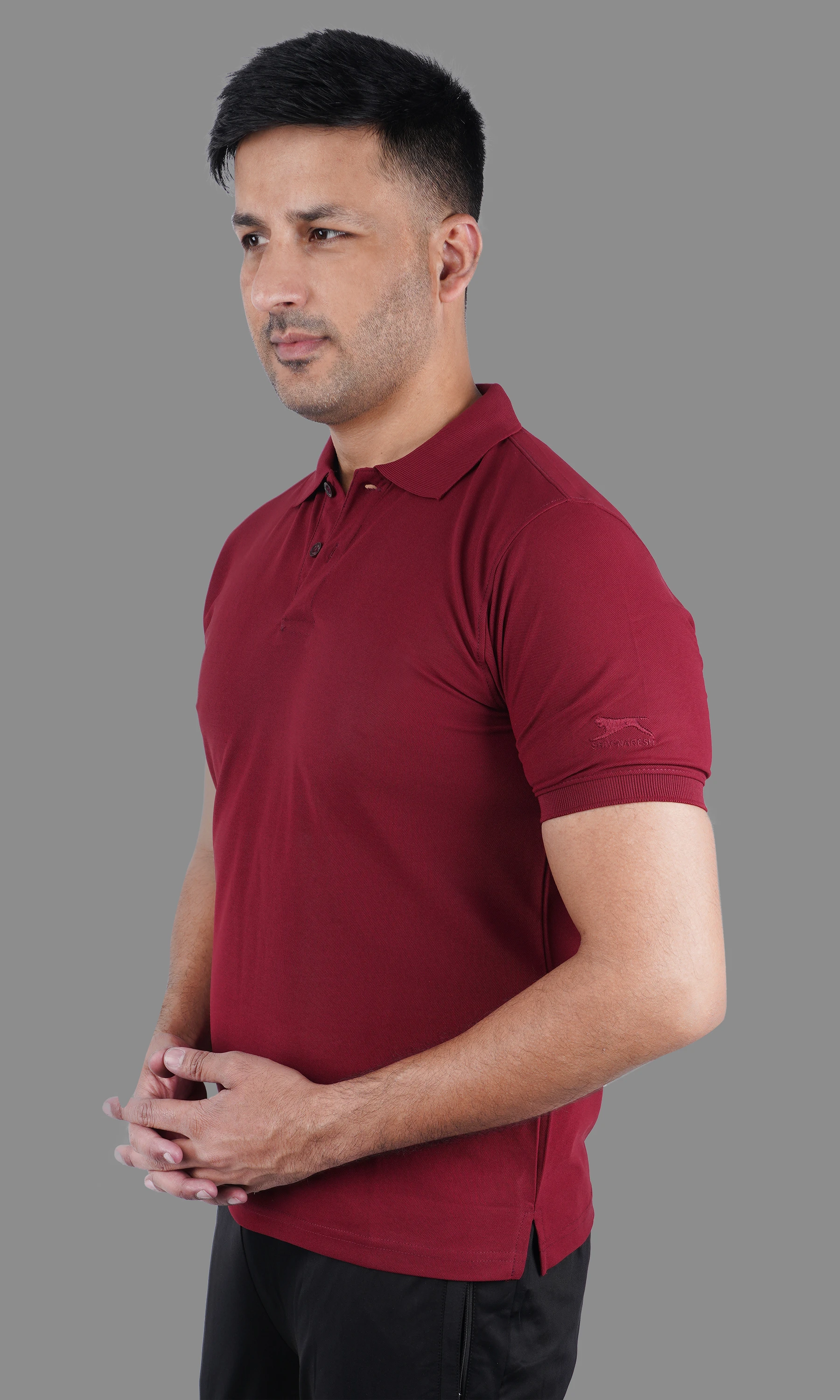 classic polo t shirt maroon