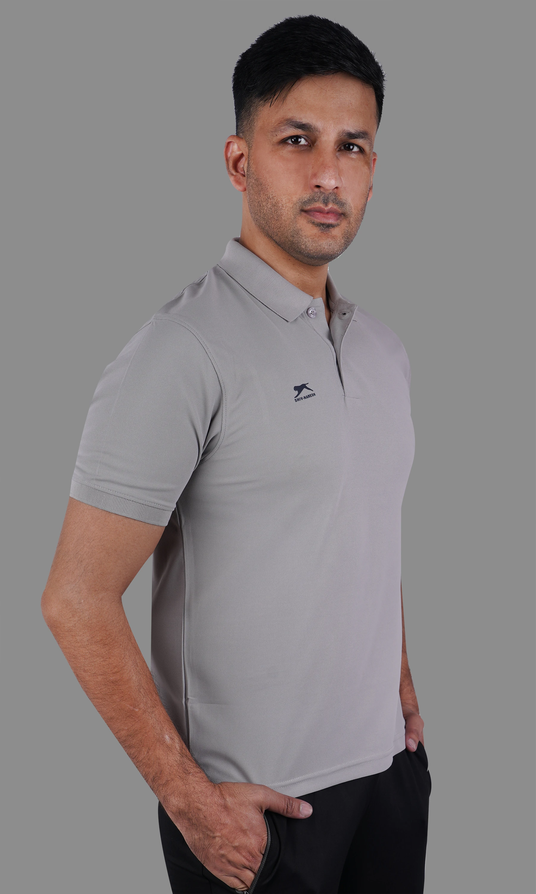 classic polo t shirt grey