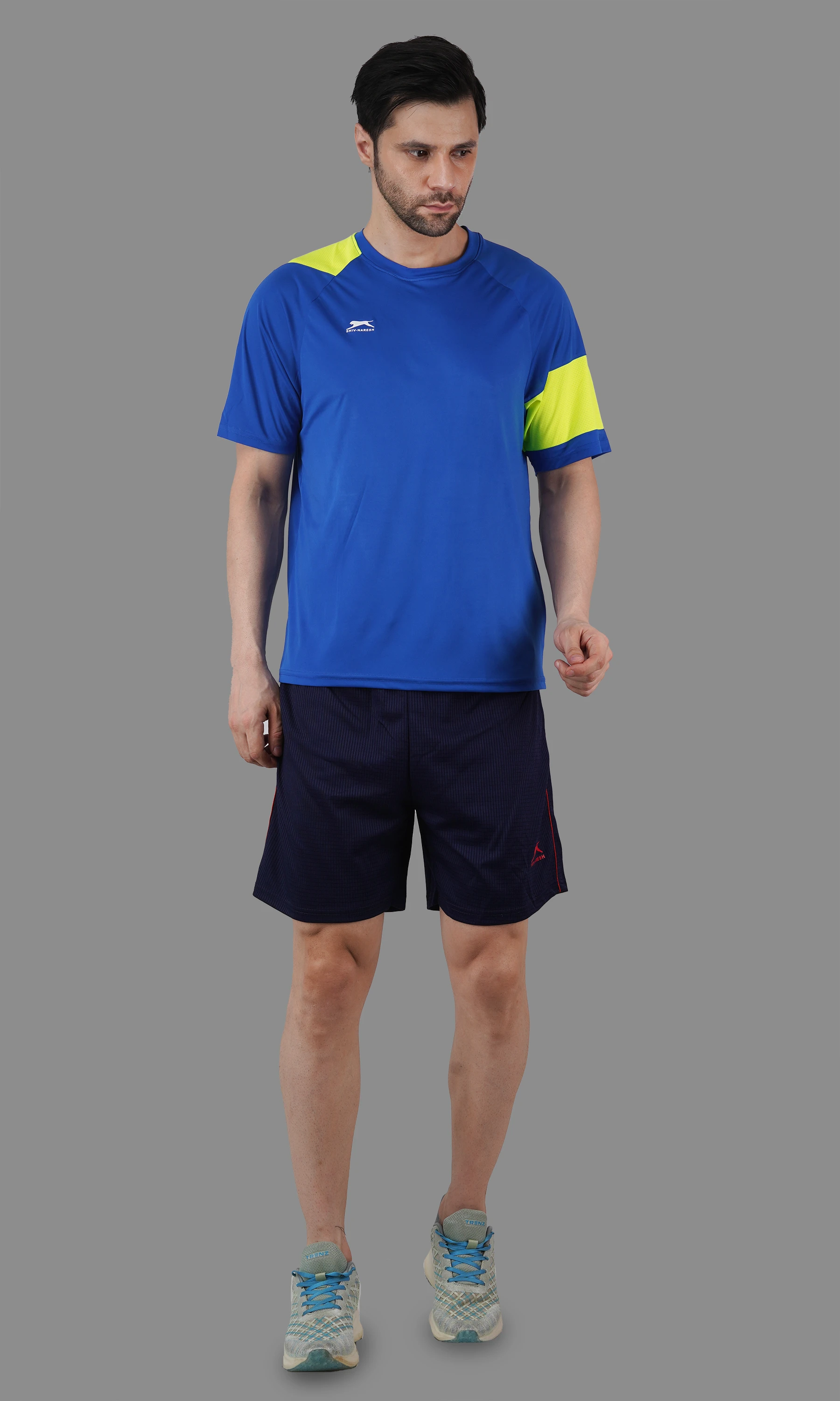 football shorts navy red