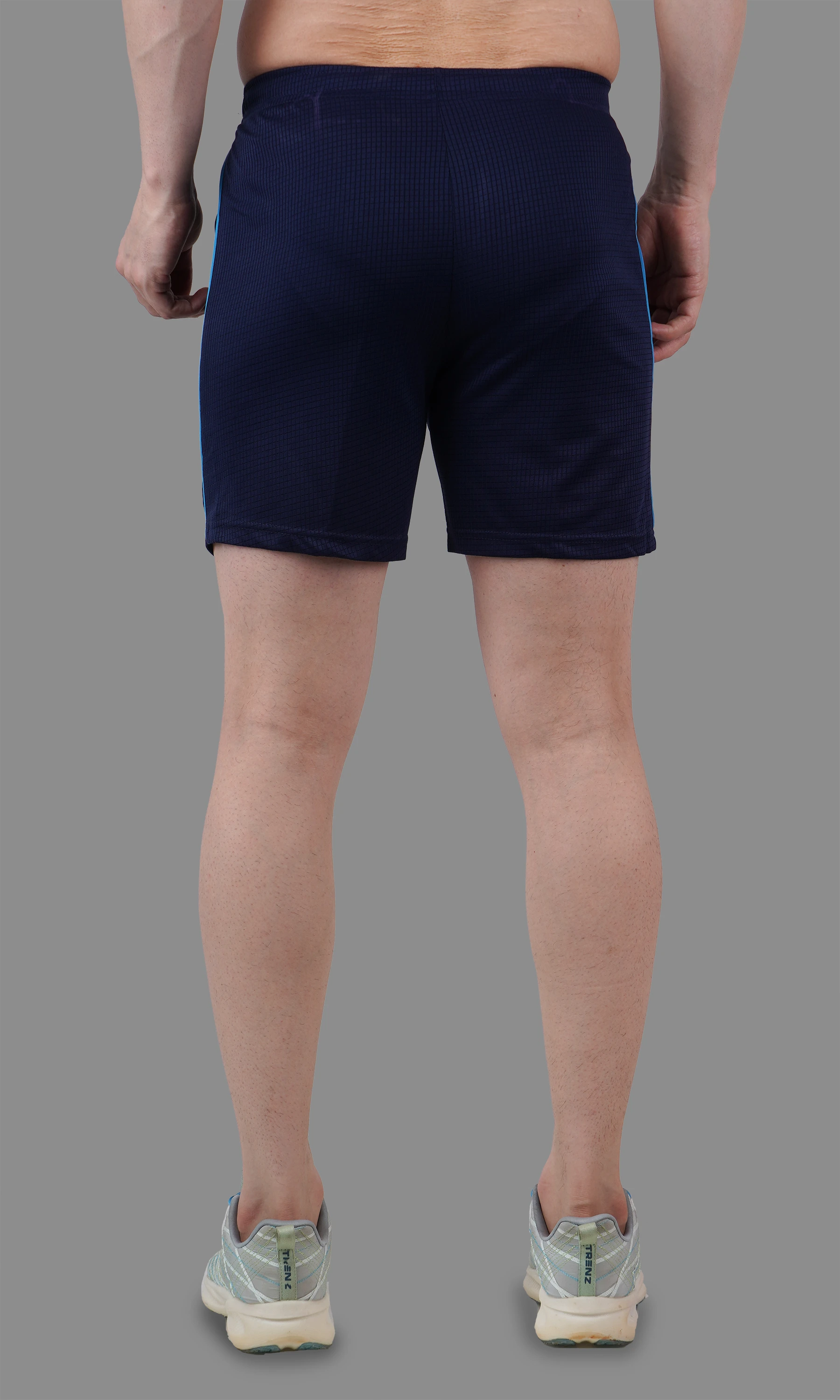 football shorts navy cyan