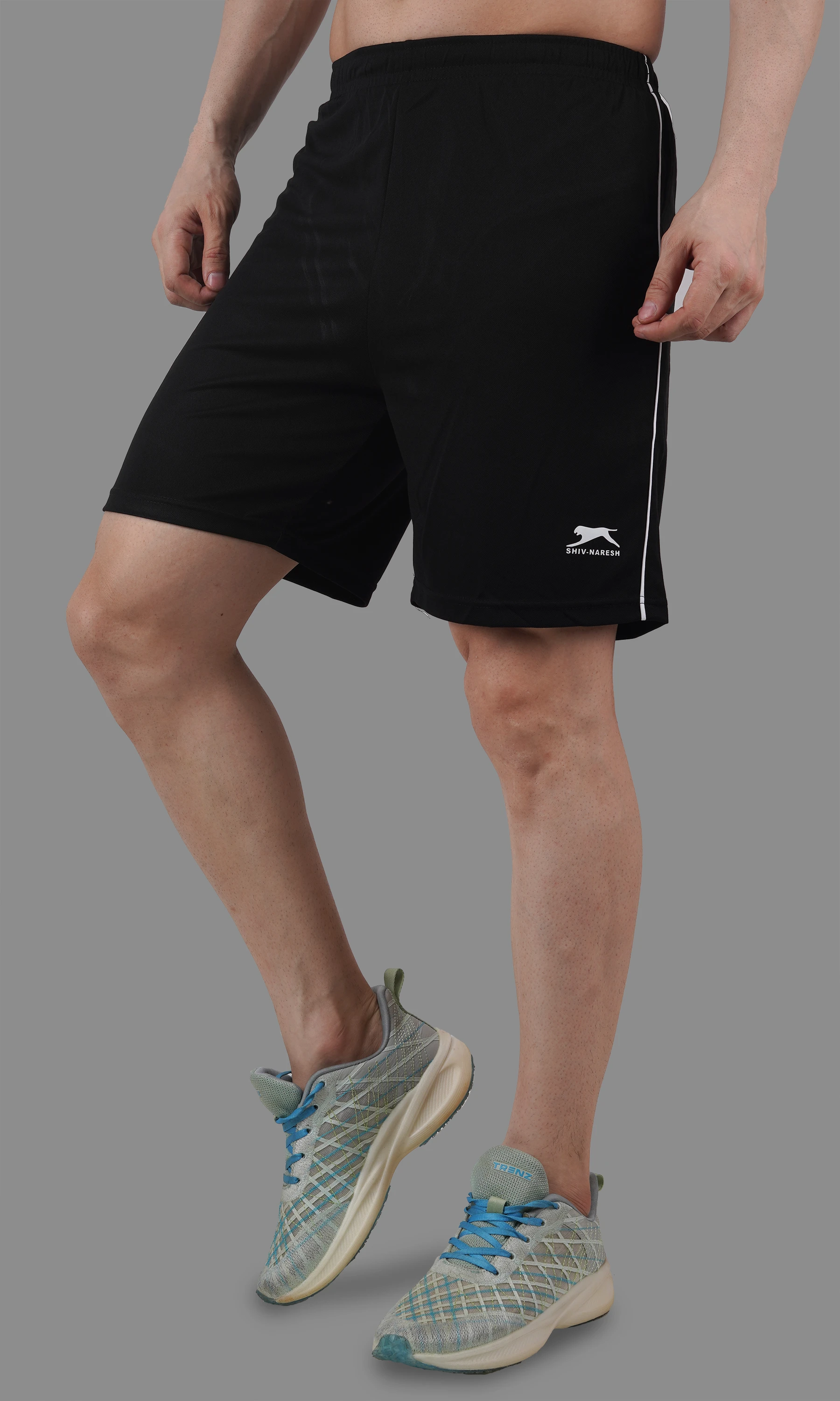 football shorts black white