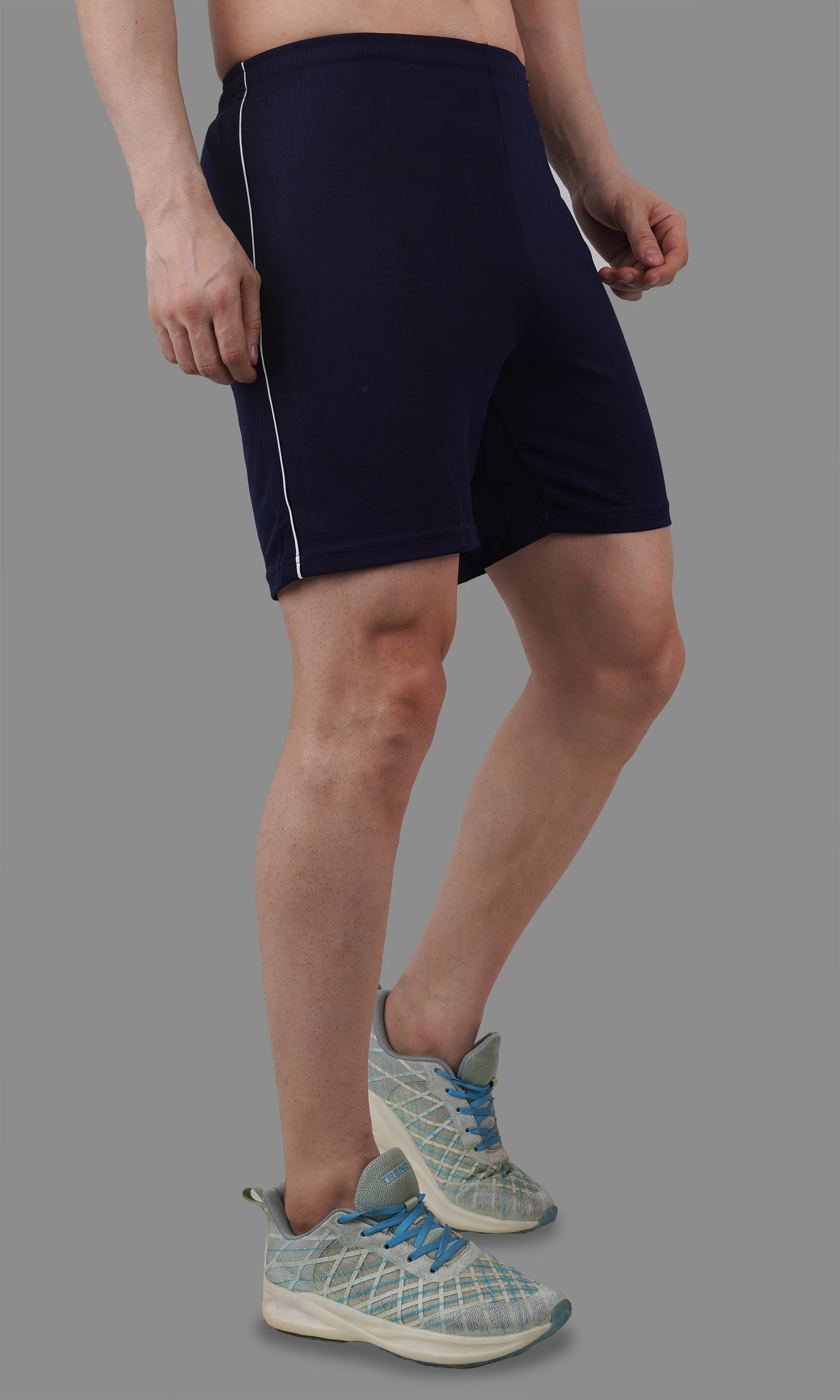 football shorts navy white