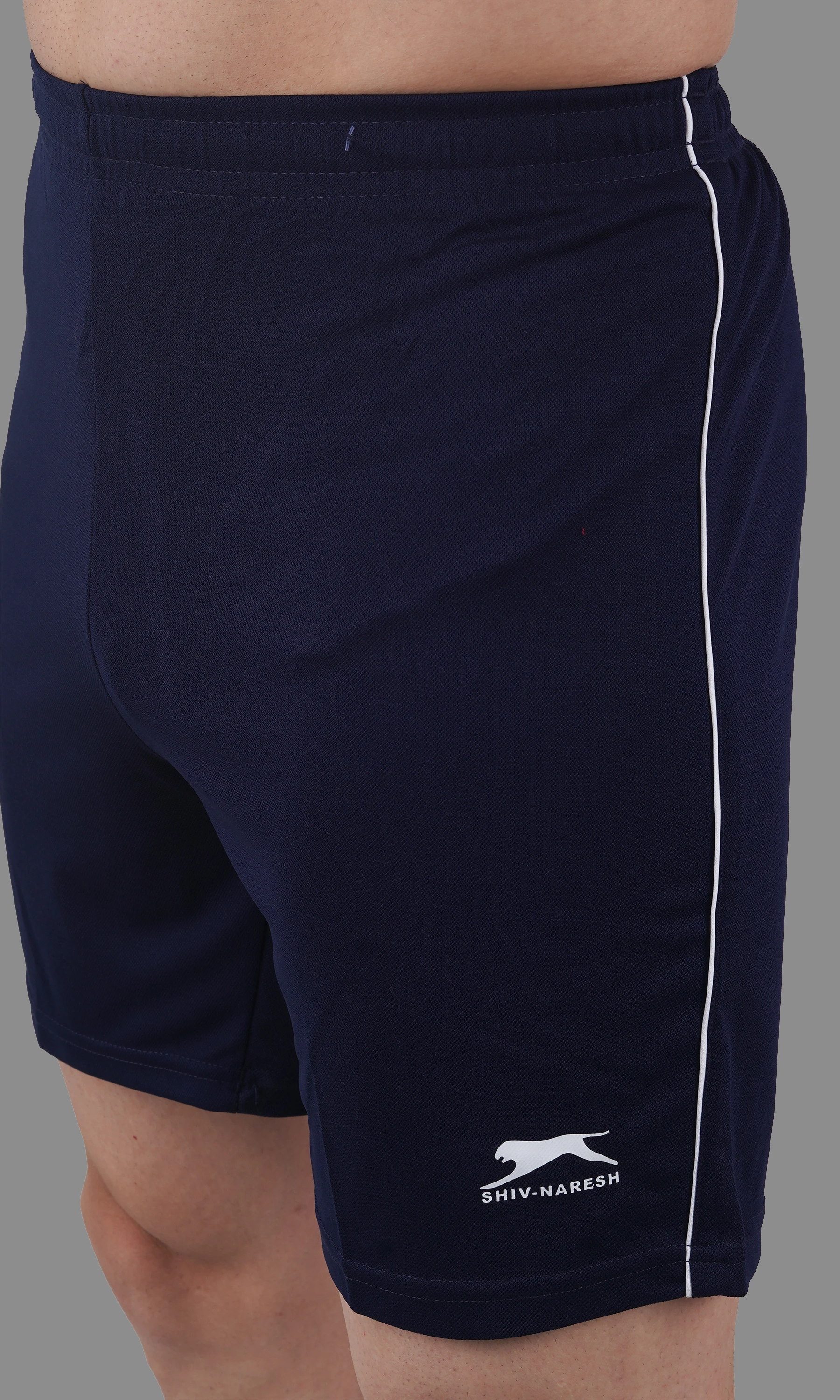 football shorts navy white