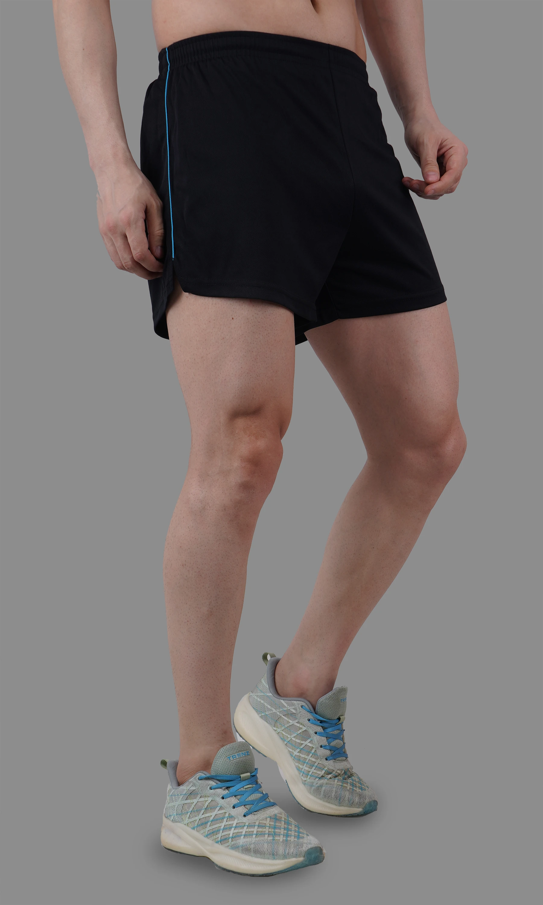 athletic shorts black cyan