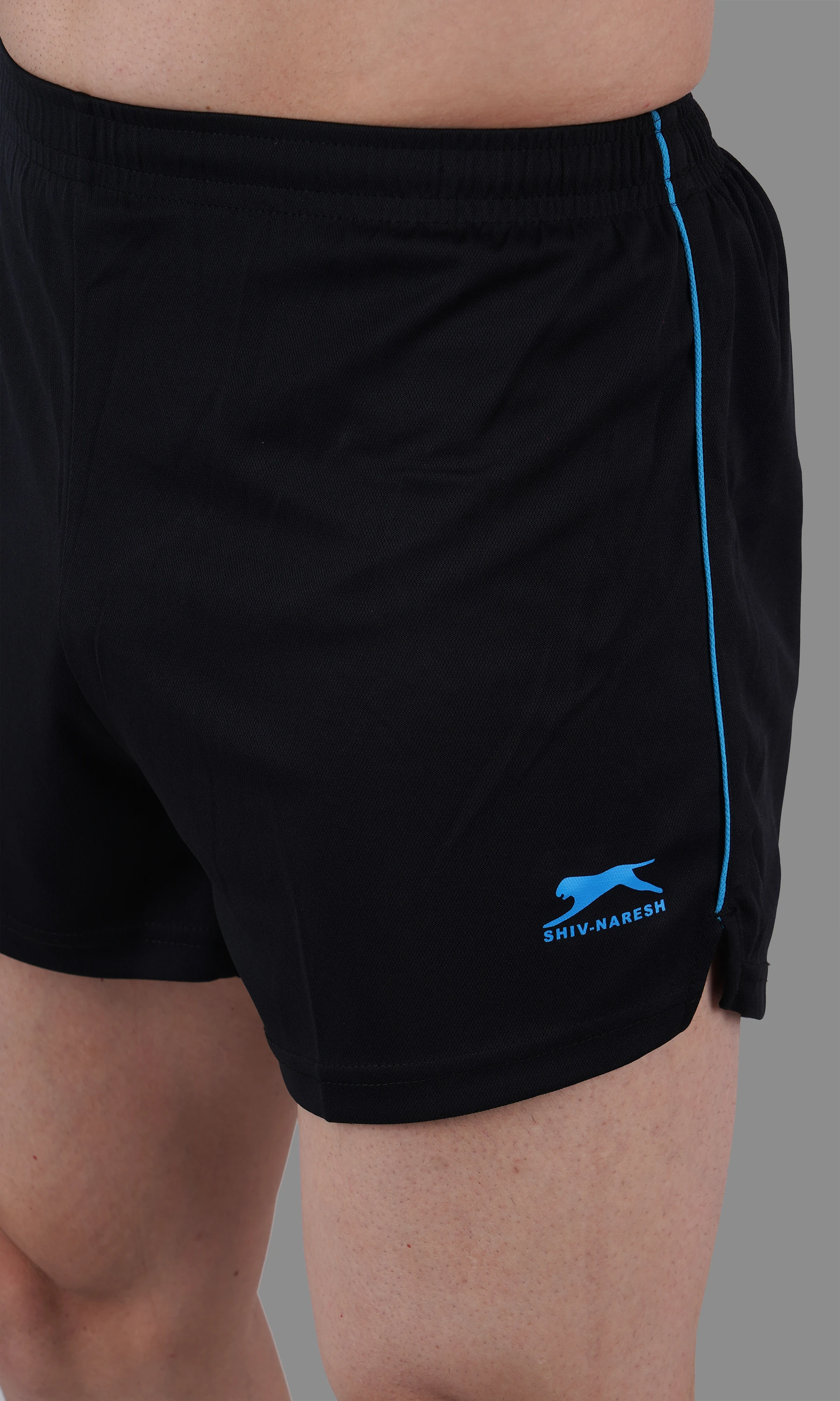 athletic shorts black cyan
