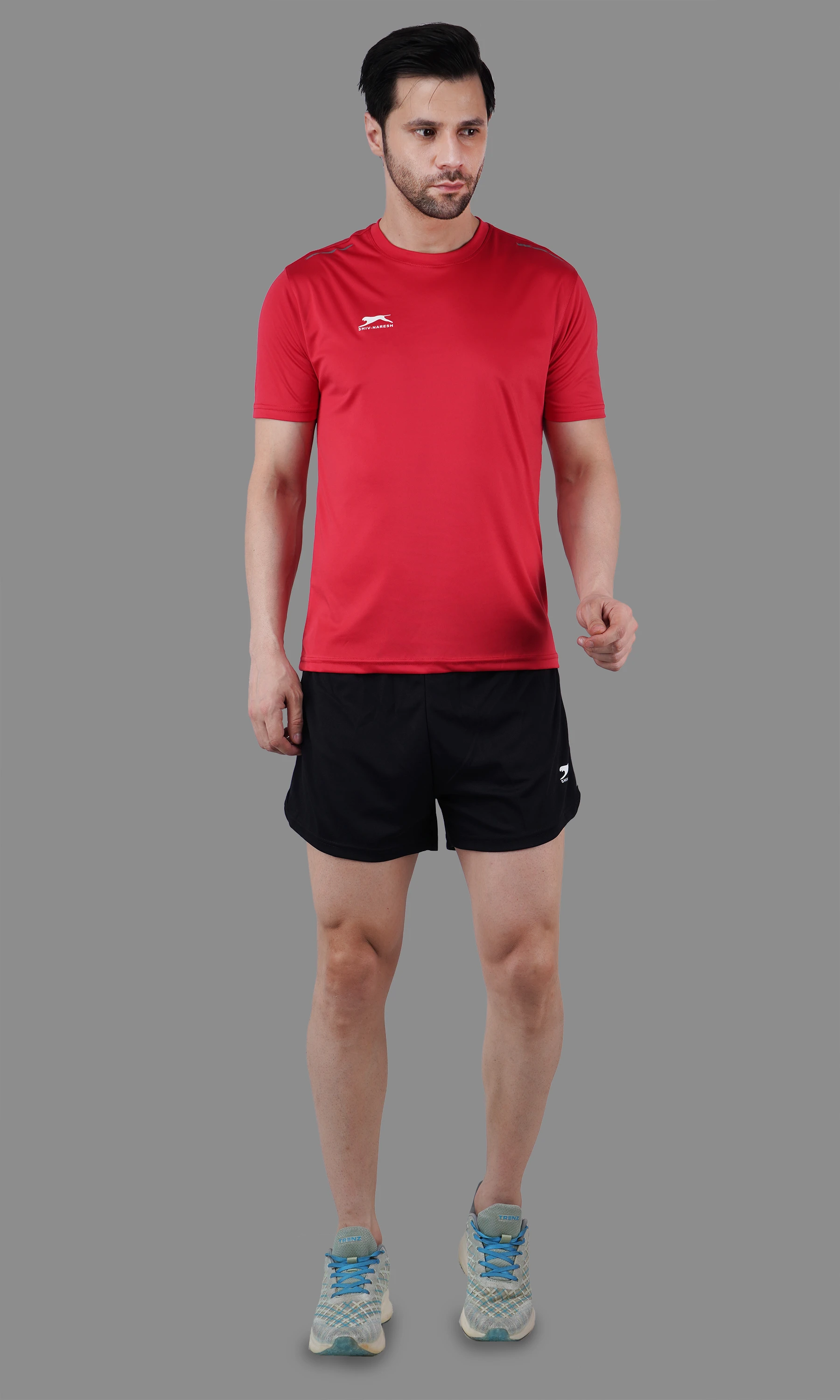 athletic shorts black white